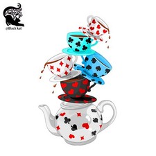 Stacked Spades Teapot Teacup Tea Party Metal Cutting Dies Scrapbook Card Craft