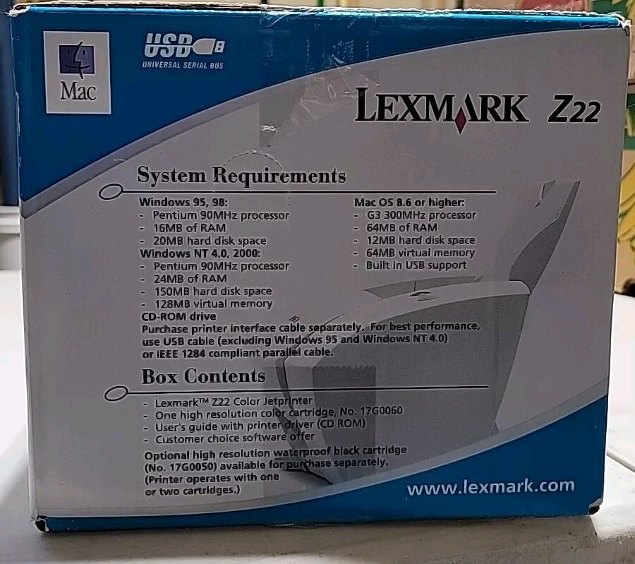 LEXMARK Z22 Color Jet Printer Premium Photo Quality ~ NEW SEALED