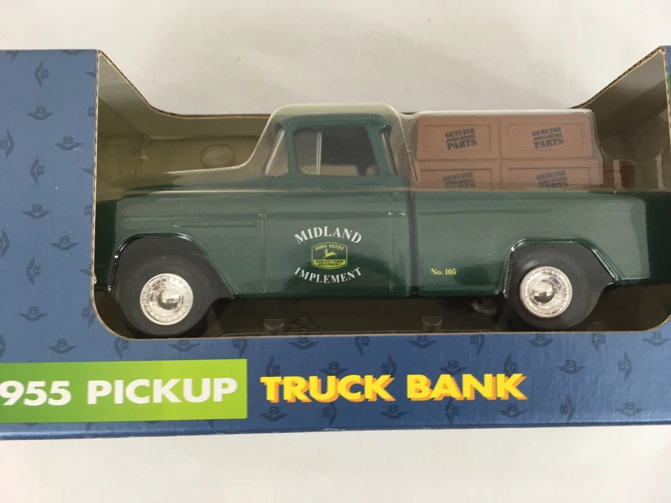 🆕️NIB Ertl 5614 Collectible John Deer Midland Implement 1955 Pickup Truck Bank - Image 3 of 4
