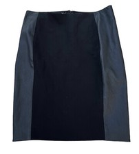 Ralph Lauren Black Label lamb Leather side Panel pencil Skirt 8