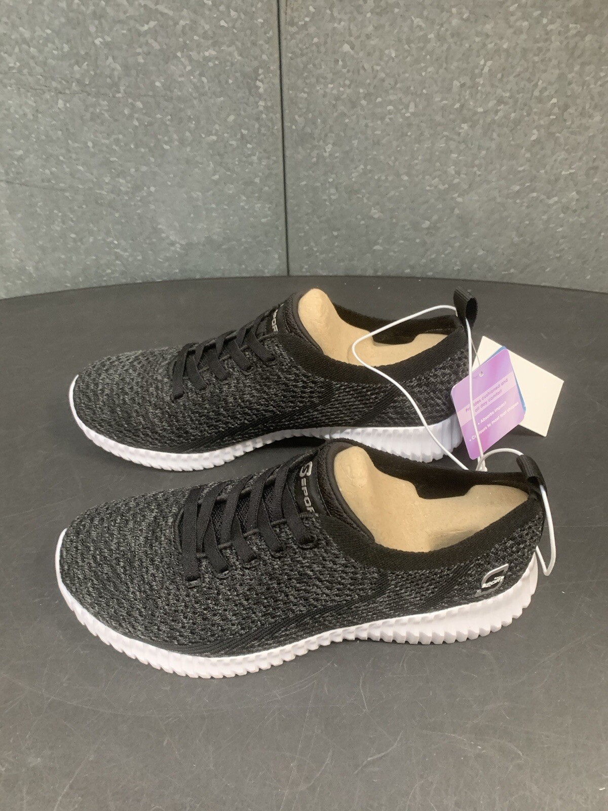 S Sport By Skechers Women's Resse Performance Black Sneakers Size 6 - EUC