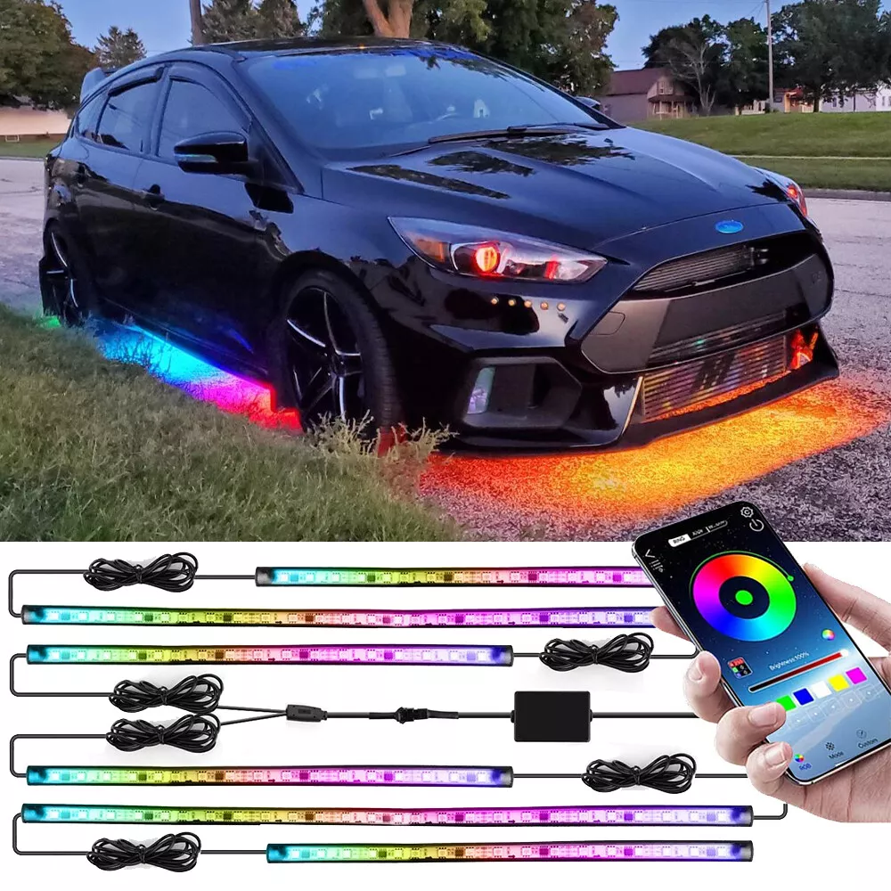 6Pcs LED RGB Dream Color Underglow Neon Strip Light For Ford Focus