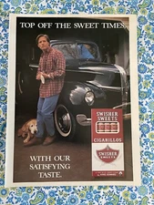 Vintage 1998 Cigarillos Swisher Sweets Print Ad Man Antique Truck Sweet Times