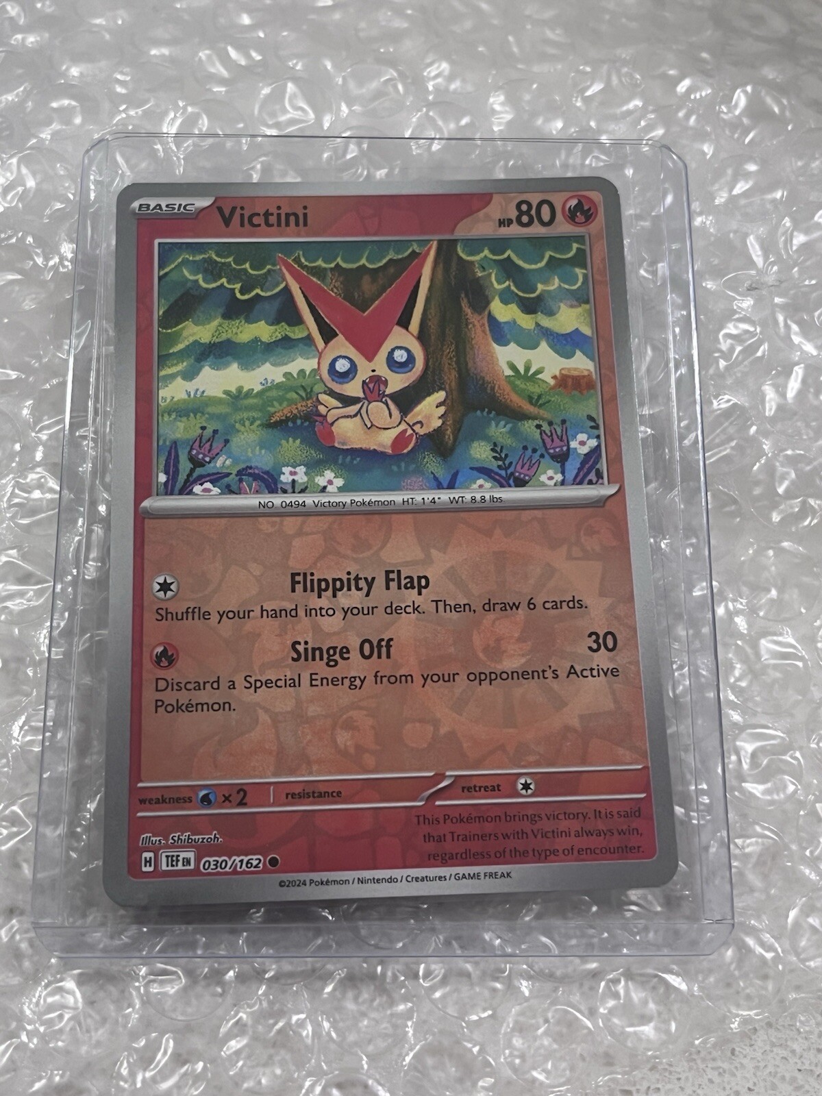 NM Pokemon Temporal Forces Victini Reverse Holo 030/162