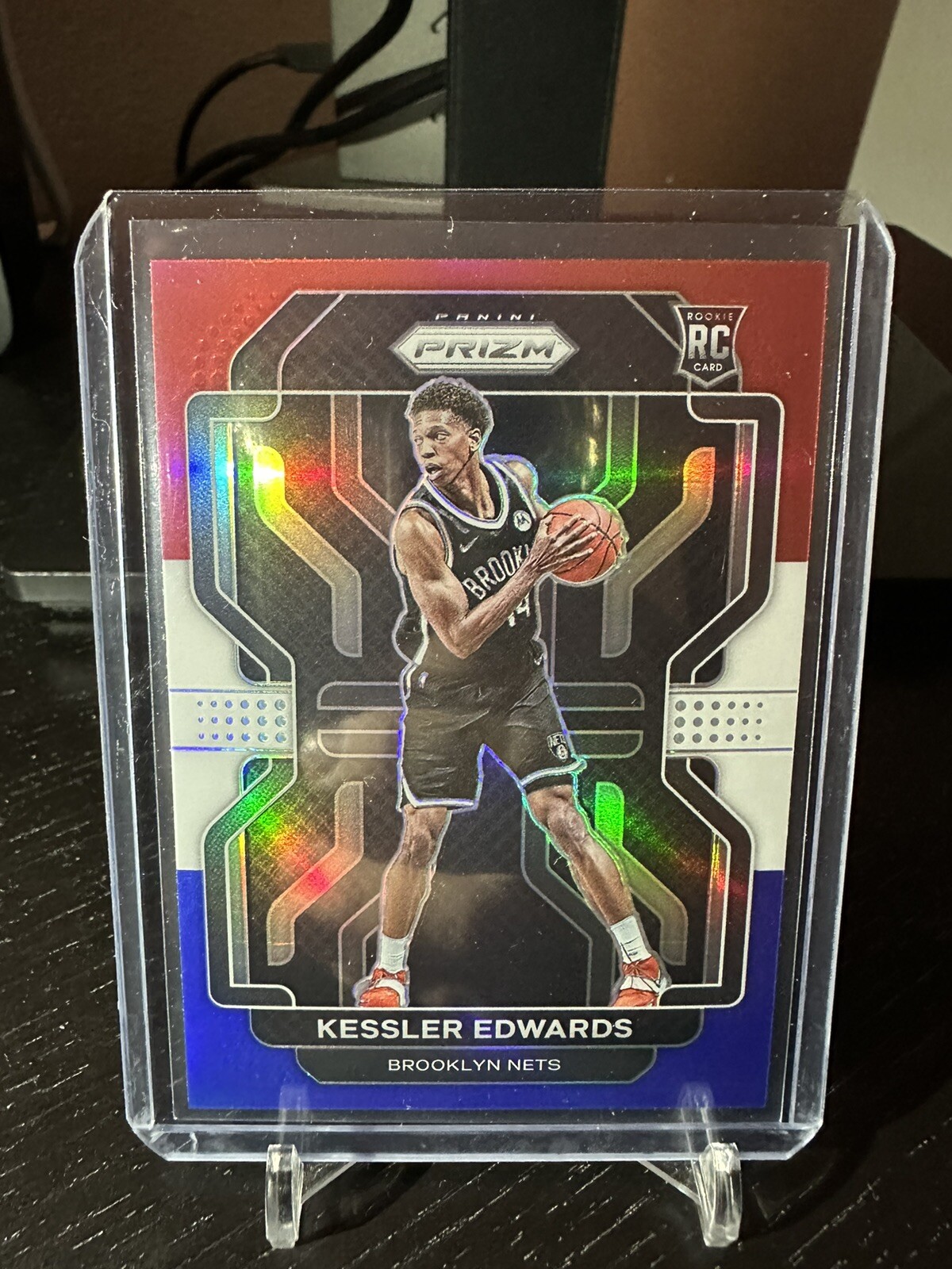 2021-22 Panini Prizm Basketball Kessler Edwards #284 RC Red White & Blue Prizm