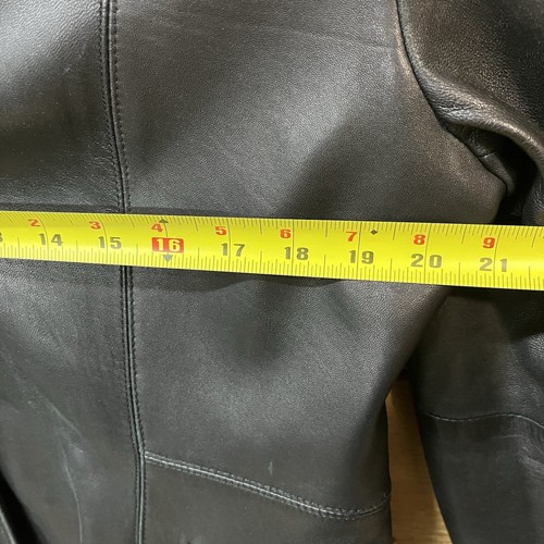 Chaqueta de cuero negra Winlet vintage para mujer talla L grande con botones - Imagen 8 de 10
