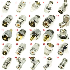 2Pcs UHF SO239 PL259 TO BNC N SMA UHF male female Plug Jack RF Connector Adapter