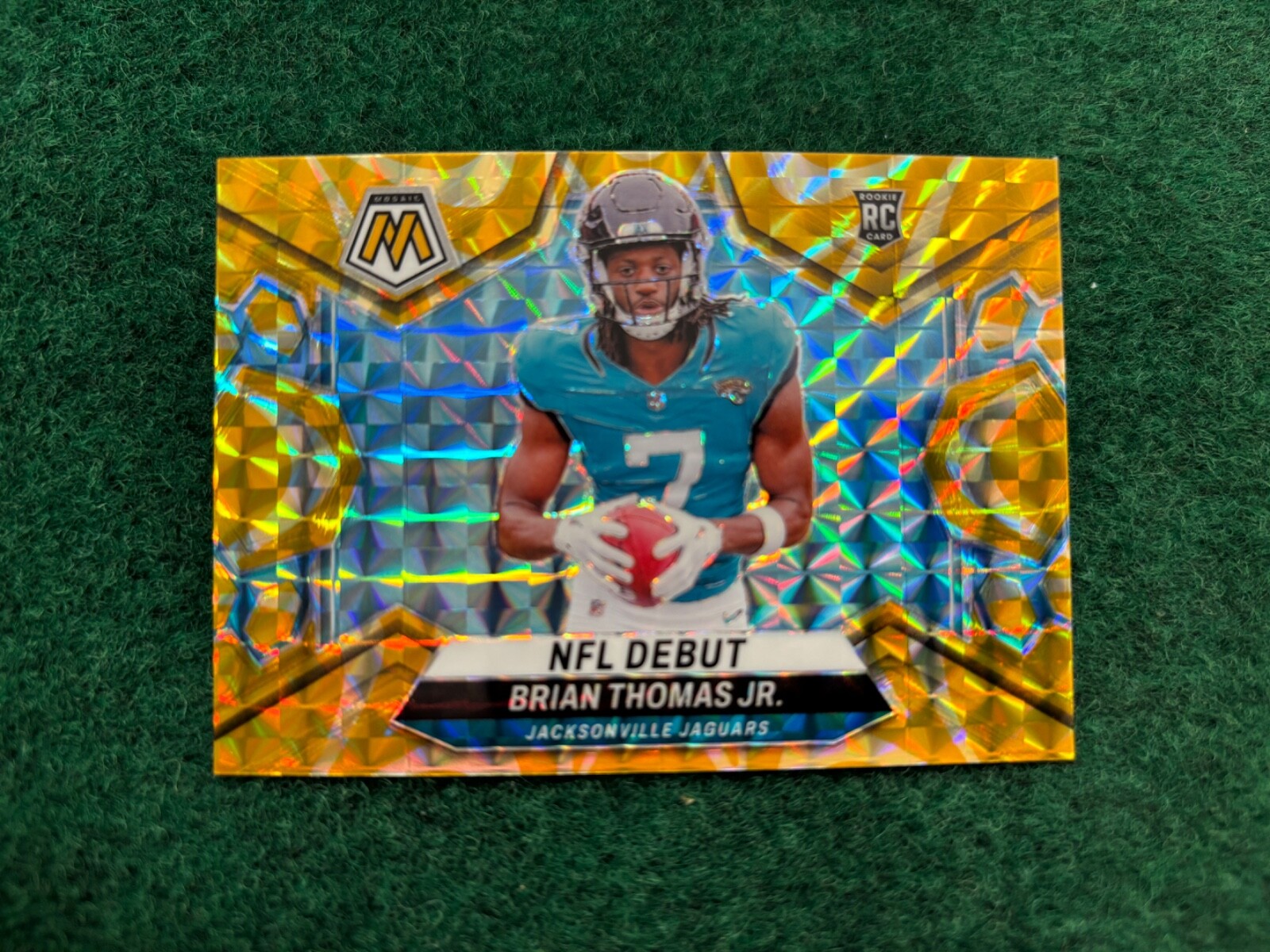 2024 Panini Mosaic NFL Debut Brian Thomas Jr. Reactive Yellow Mosaic #282