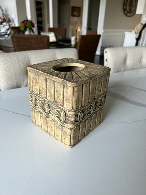 Resin Square Tissue Box Cover For Bathroom Vanity Counter Tops Hawaiian Design