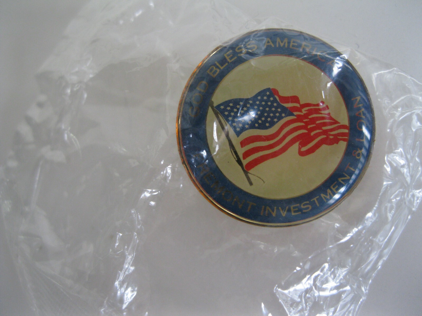 Vintage Flag Pin Fremont Investment & Loan GOD BLESS AMERICA eBay