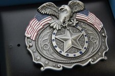 Nocona Bald Eagle with American Flag Belt Buckle 37946