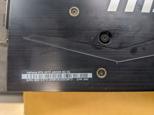 MSI NVIDIA GeForce RTX 2070 Armor 8GB GDDR6 OC Graphics Card - Picture 8 of 8