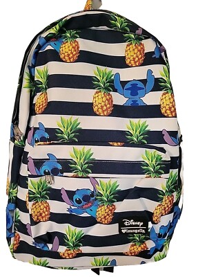 Disney Loungefly Lilo Stitch Pineapple Striped Backpack New
