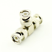 1x BNC Male to Dual BNC Male Plug triple T in series RF Adapter Connector 3-way