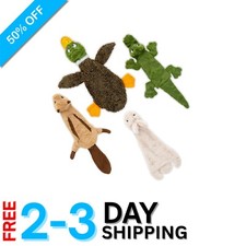 Mess-Free 2-in-1 Stuffless Squeaky Dog Toy for Small Breeds - 4 Fun Designs
