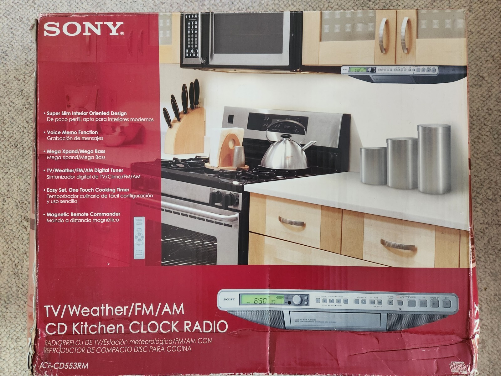 SONY Tv/Weather/FM/AM CD Kitchen Clock Radio eBay
