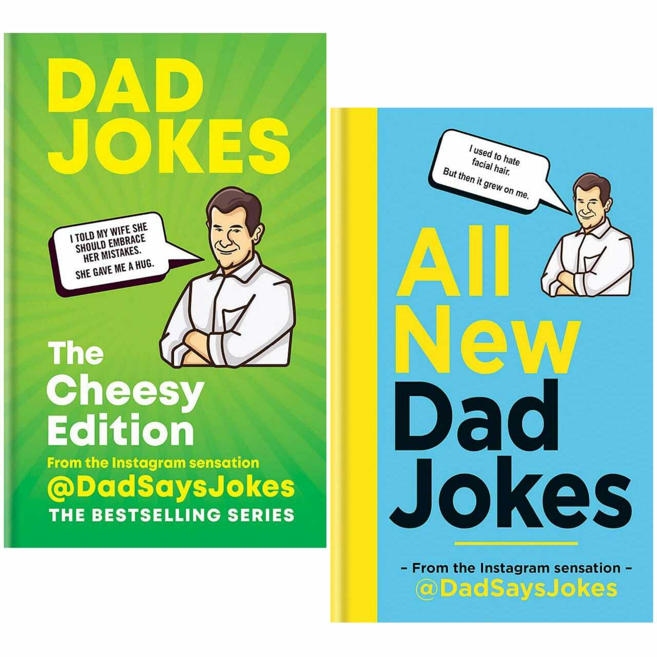Dad Says Jokes 2 Books Collection Set Dad Jokes The Cheesy Edition,All New Dad