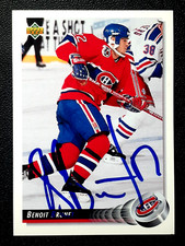 BENOIT BRUNET AUTHENTIC AUTOGRAPH 1992-93 UPPER DECK 92-93 NO 80      91527