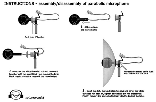 MICROFONO PARABOLICO - PARABOLIC MICROPHONE Plug In Power /XLR 25-35-53cm diam. - Afbeelding 42 van 61