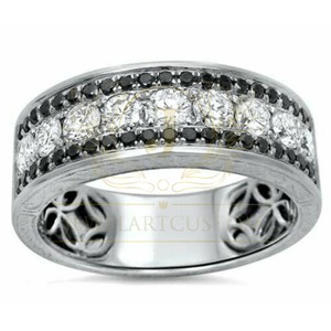 1-20-Ct-Round-Cut-D-VVS1-Diamond-Mens-Wedding-Band-In-Solid-14k-White-Gold-Over