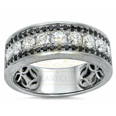 1 20 Ct Round Cut D Vvs1 Diamond Mens Wedding Band In Solid 14k White Gold Over Ebay