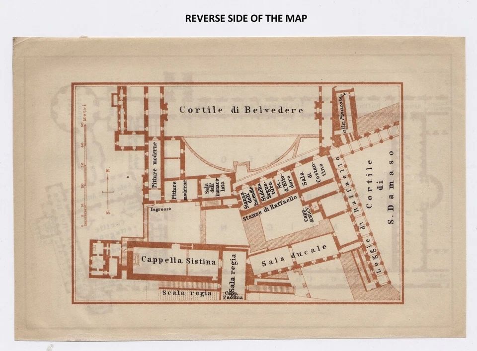 MAPA ANTIGUO ORIGINAL 1904 DEL MUSEO VATICANO / MUSEO VATICANO / ITALIA Foto 2 de 4