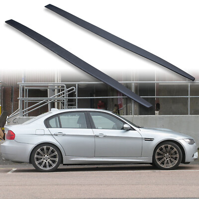 FYRALIP Matte Black Side Skirt Extension Rocker Panel Lip For BMW E90 M3 Sedan