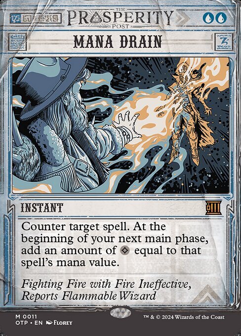 マナ吸収　mana drain 英語　拡張アート 1x Mana Drain - Extended Art Showcase NM Eng MTG - OTJ