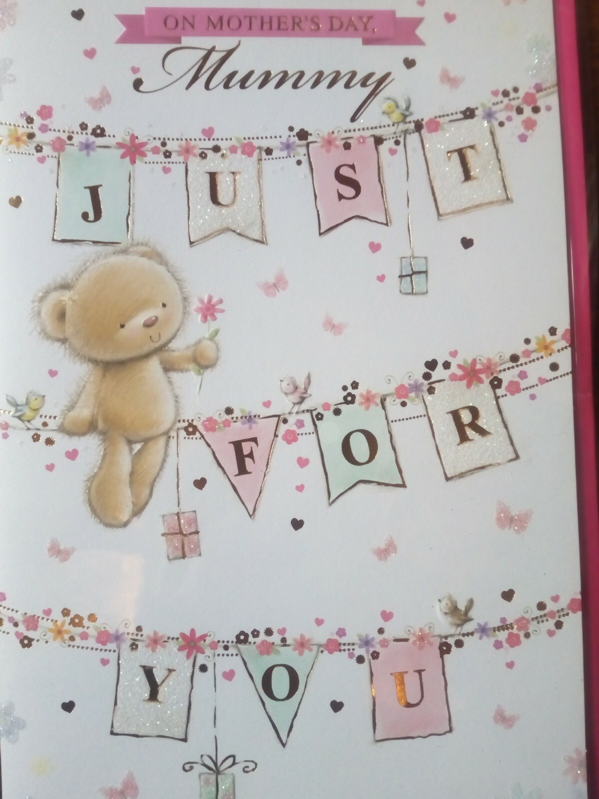 Beautiful Teddy Bear Mother's Mothers Day Card With Love Mummy