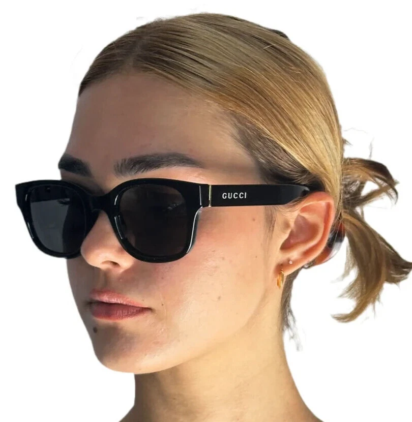 NUEVAS GAFAS DE SOL GUCCI GG1139S 002 PULIDAS ORO OLIVA/PLATA LENTES ESPEJO 52-23 Foto 3 de 4