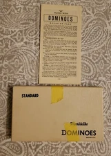 Vintage Marblelike Dominoes Standard White No 616 Puremco Mfg Waco 