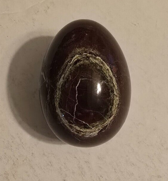 NICE AGATIZED DEEP RED JASPER CRYSTAL EGG POLISHED 9OZ. 2 5/8" X 1 7/8" SPECIMAN