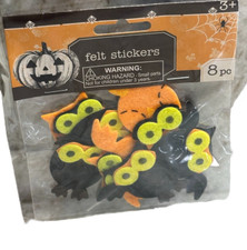 Halloween Themed 1pk of 8 Pcs Felt Stickers 3 -Brand New-SHIPS N 24 HOURS