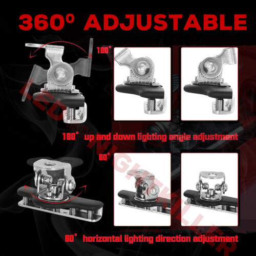 2X Mounting Brackets Hood A-Pillar Clamp LED Work Light Bar SUV 4WD Universal - Picture 3 of 14