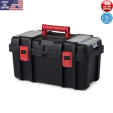 Heavy Duty Portable Tool Box 19 in Storage W/ Removable Tray Lid Organizers New