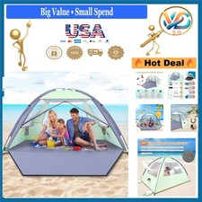 UPF 50+ Beach Tent Sun Shelter for 3-8 Person Portable Family Shade