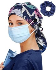 Satin Lined Scrub Cap for Women Extra Large Long Hair Surgical Nurse Cap 4