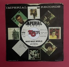 Rick Nelson PROMO  MAD MAD WORLD b/w A LONG VACATION 45 VG++/NM-  Imperial 5958 