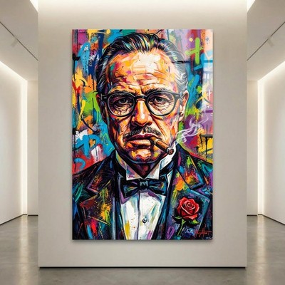 Bunte The Good Father. Wandbild Kunst Acrylglas, Leinwand oder Poster Deko Mafia