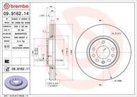 2X Bremsscheibe Prime Brembo 09.9162.14 FüR Opel Saab Cadillac Vectra Z02 CC Z03
