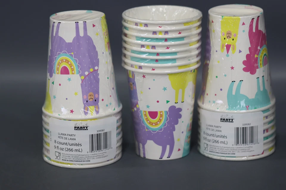 Creative Converting Llama Party Cups, 9 ounce Cups 8 Count Per Pack (Pack of 3) - Image 2 of 3