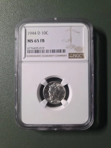 1944-D Mercury Dime MS-65 FB NGC