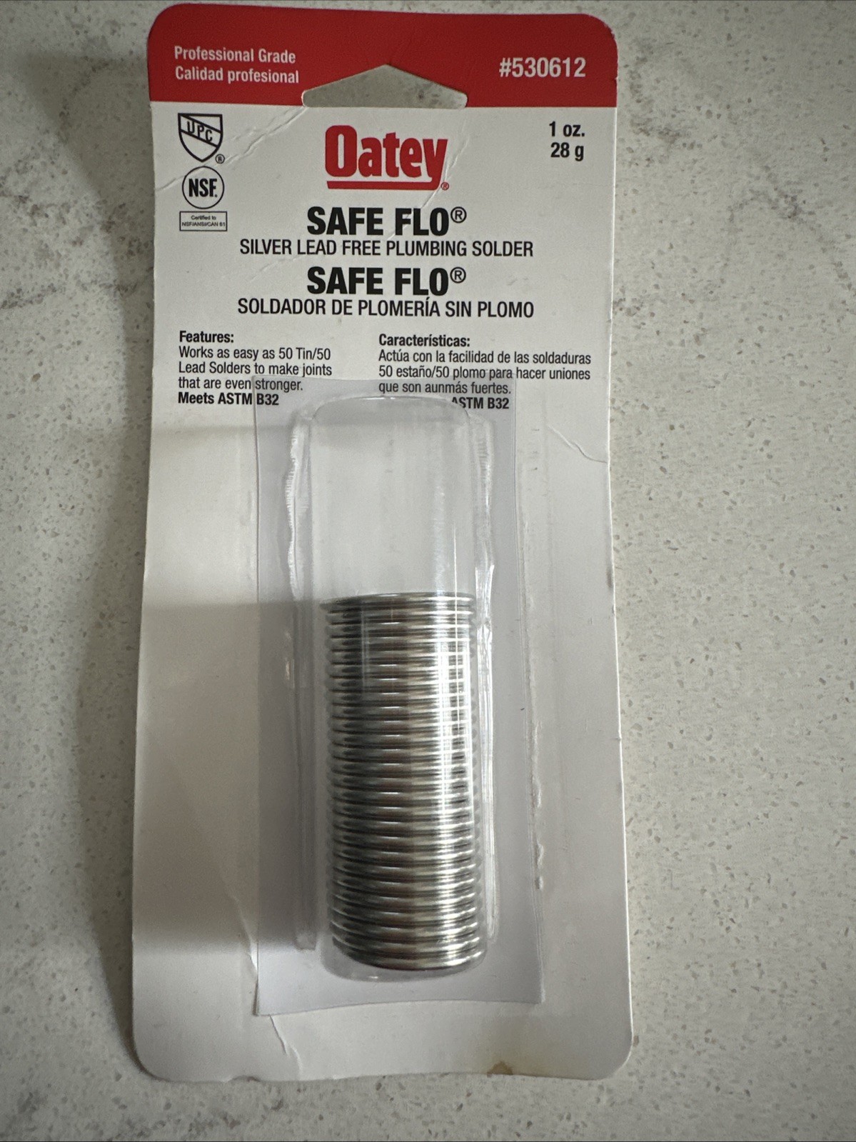Oatey Safe Flo, Silver Lead Free Plumbing Solder, 1 oz. Professional Grade 53061