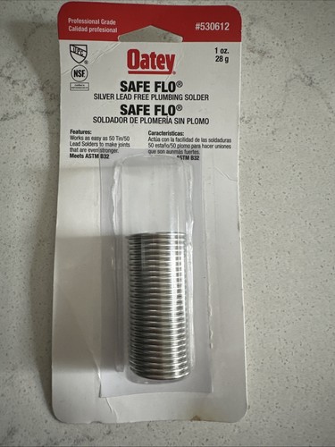 Oatey Safe Flo, Silver Lead Free Plumbing Solder, 1 oz. Professional Grade 53061