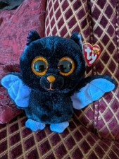 Ty Beanie Boos SWOOPS the Black and Purple Bat MWMT - Sparkle/Glitter Eyes 6 in