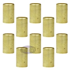 10 Pack Brass Ferrule 9/16" Inner Diameter 7/16" Pierce Smooth Crimp Fitting
