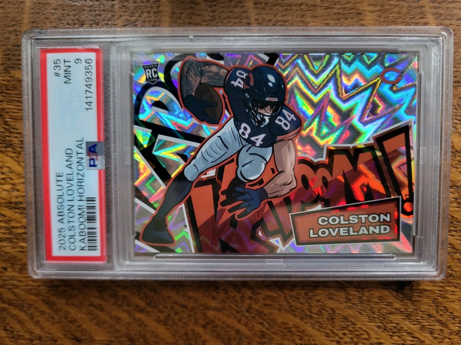 Colston Loveland #35 Football Cards 2025 Panini Absolute Kaboom Horizontal trading card — raw and PSA graded price guide