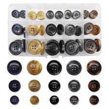 90Pcs Faux Buffalo Horn Suit Coats Buttons 5 Color 3 Size (15MM, 20MM, 25MM) ...