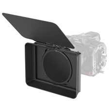 Matte Box with Adjustable Clamp from 67mm - 82mm, with Lens Hood, Flag, CPL 1 