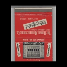 Matchbook Cover The Howell Manufacturing Co. Garage Doors Paoli, PA